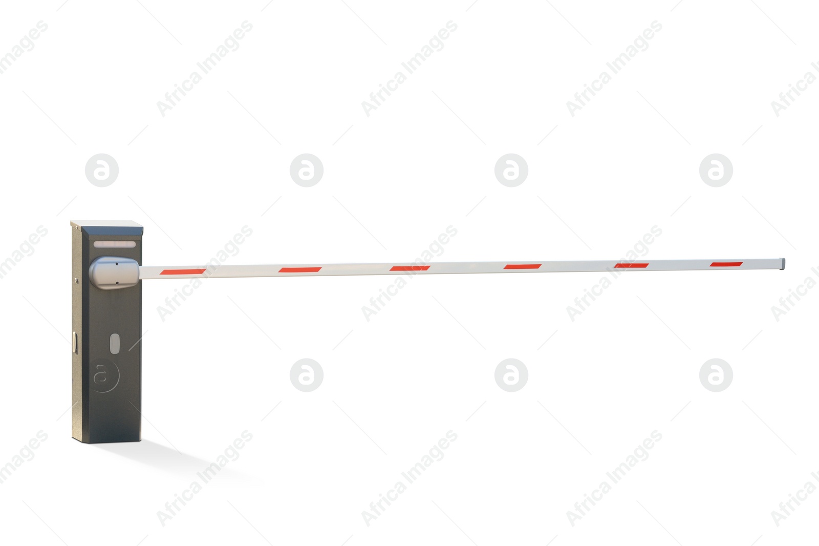 Image of One closed boom barrier isolated on white