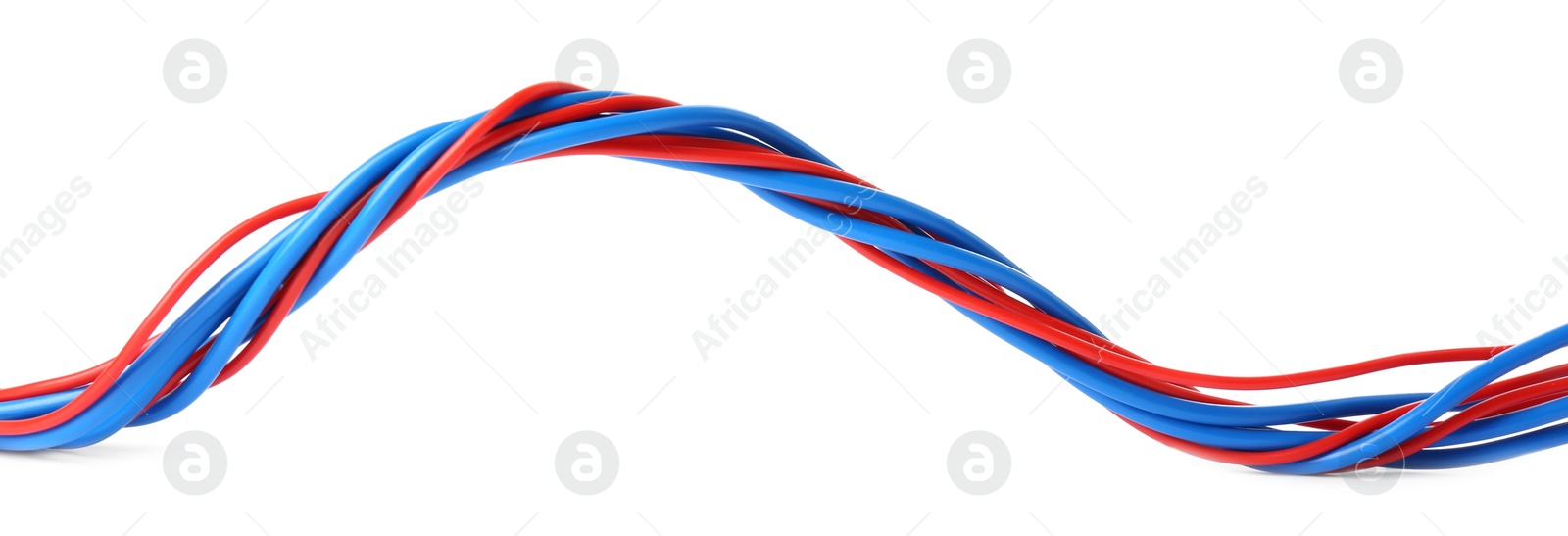 Photo of New colorful electrical wires isolated on white