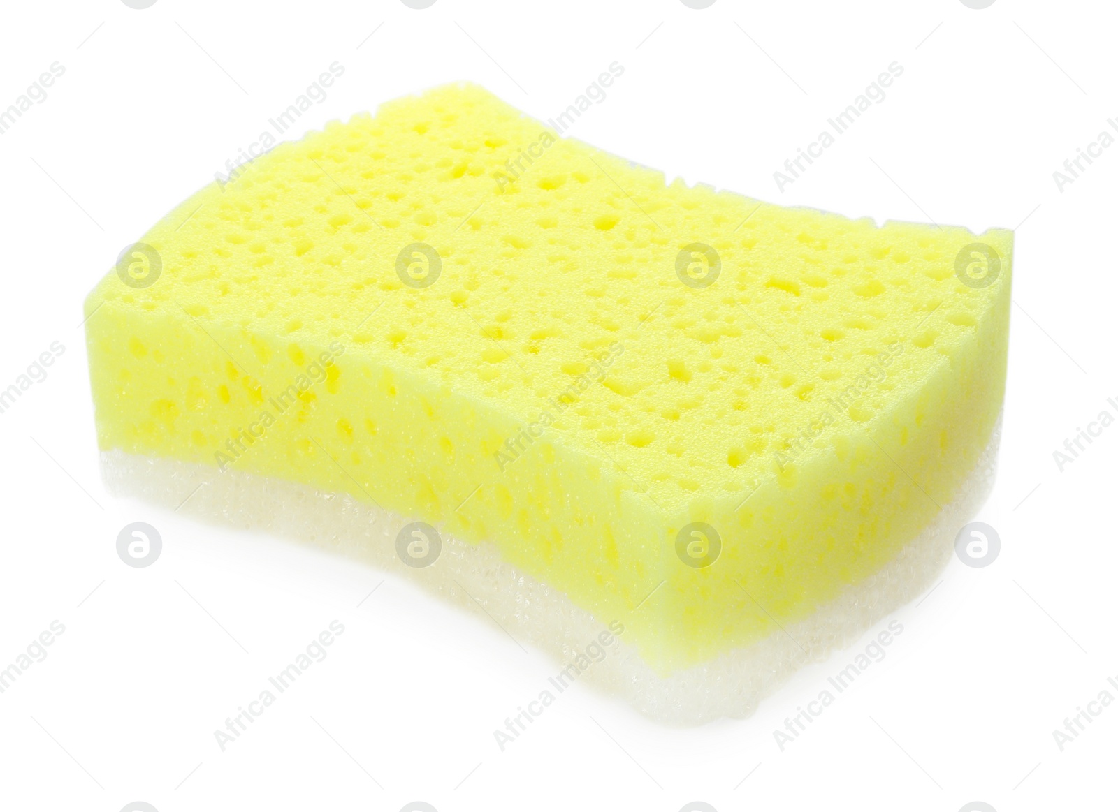 Photo of One new yellow sponge isolated on white