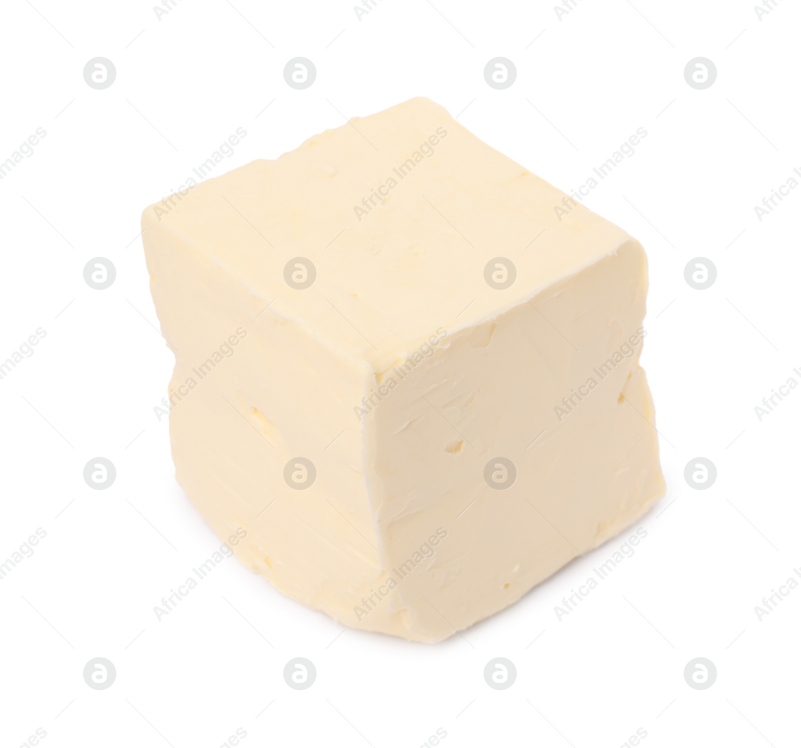 Photo of Block of tasty butter isolated on white