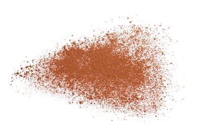 Cocoa powder on white background