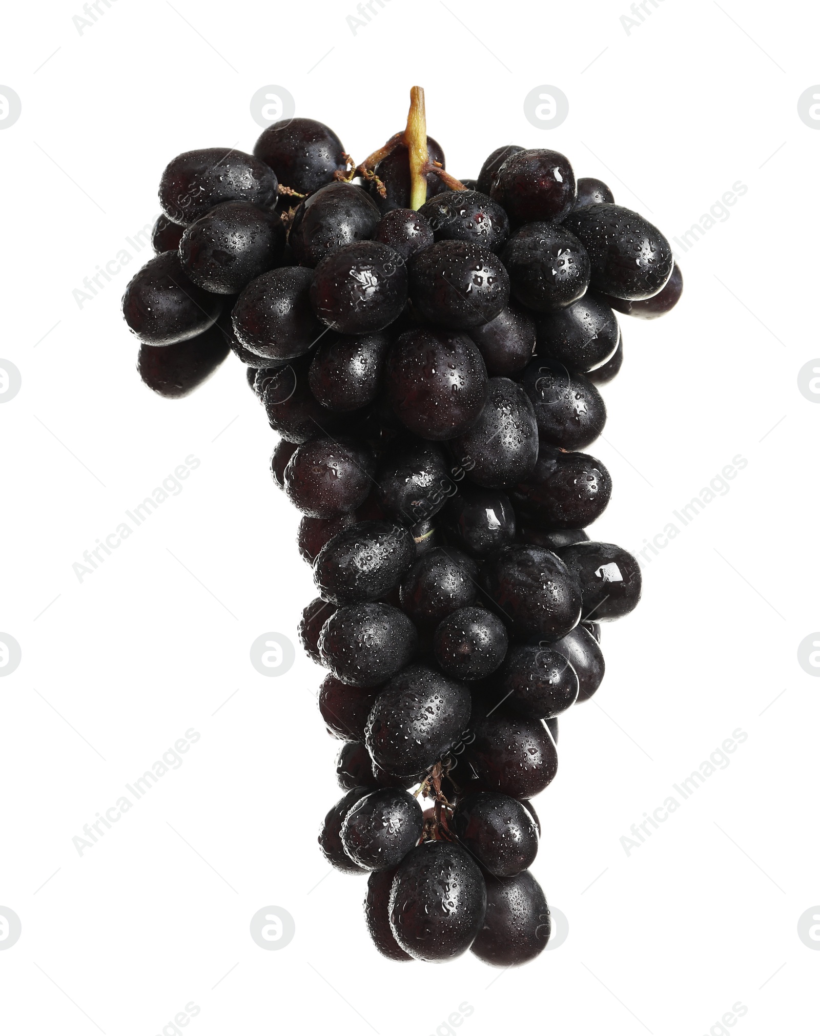 Photo of Bunch of fresh ripe juicy grapes on white background