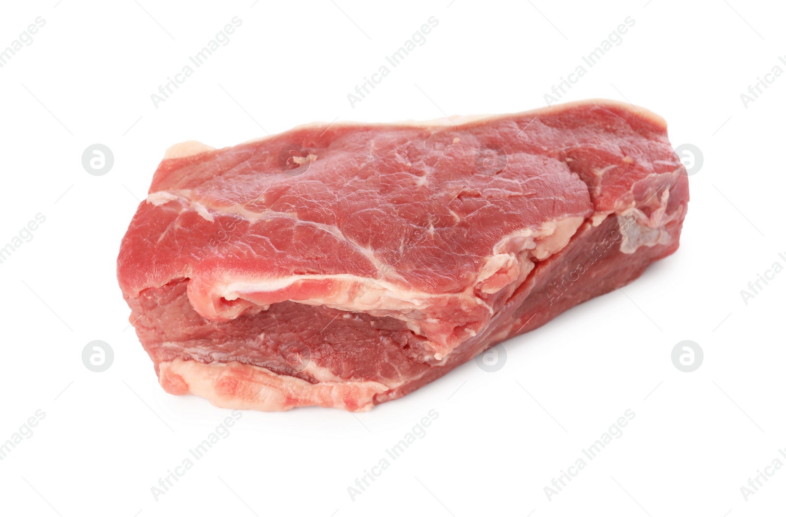 Photo of Steak of raw beef meat isolated on white