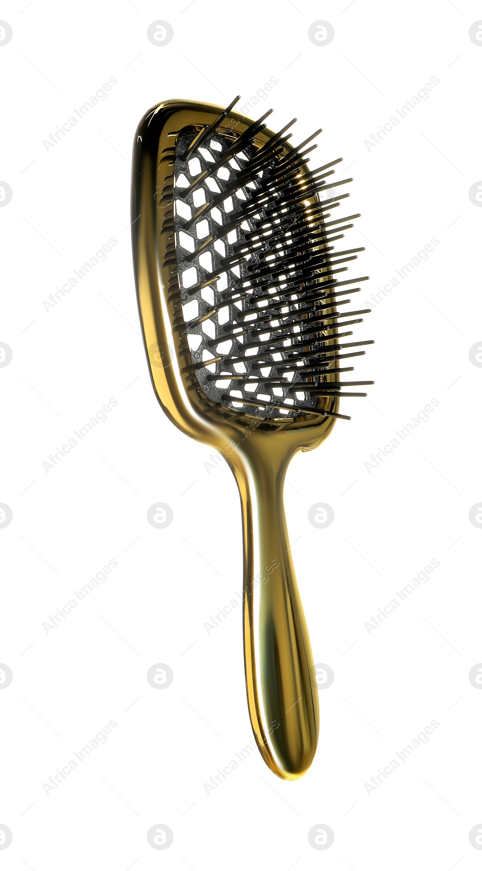 Photo of Hairdresser tool. Hair brush isolated on white