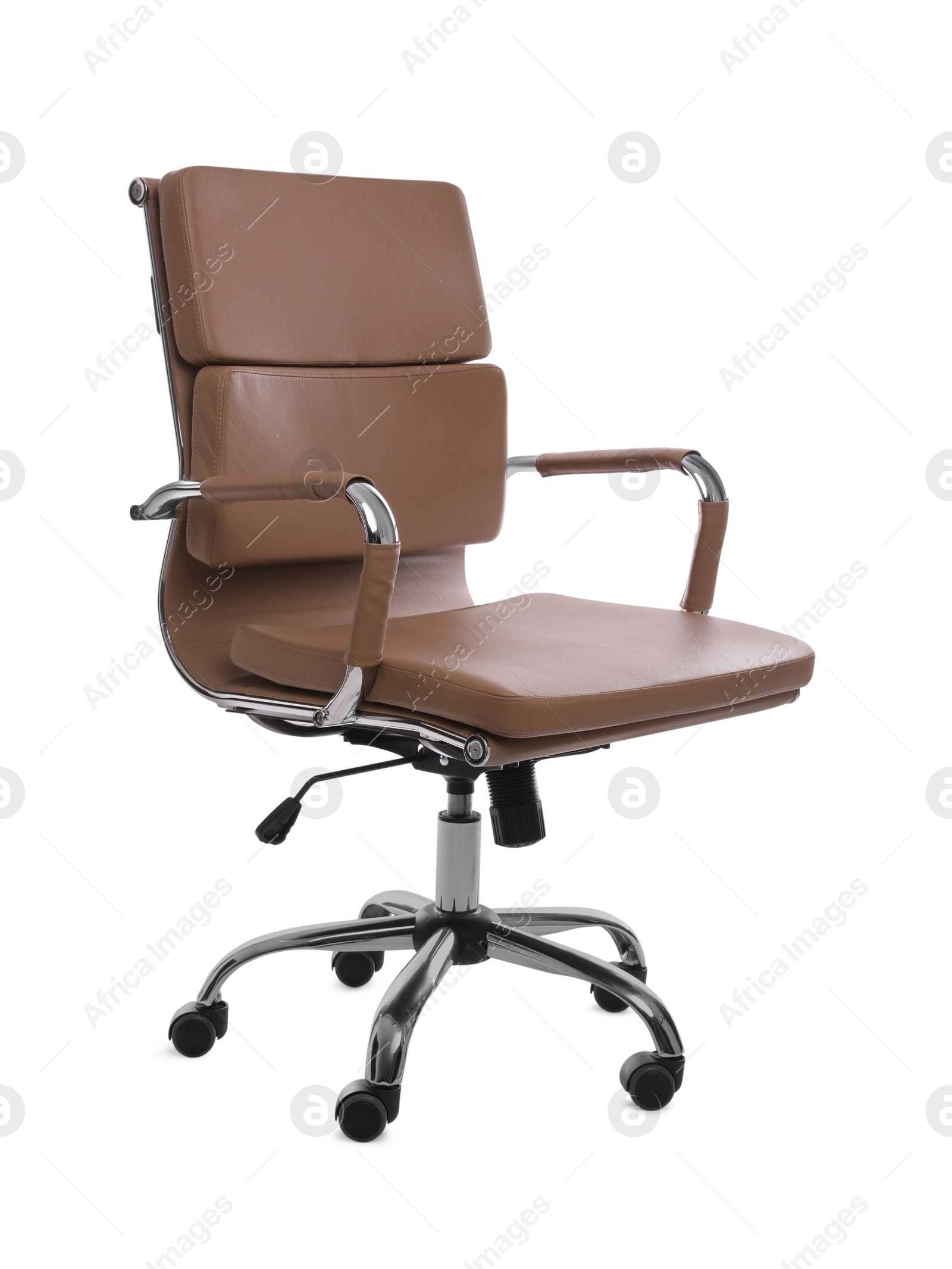 Photo of Comfortable leather office chair isolated on white