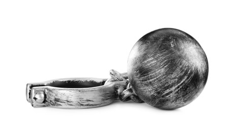 Photo of Prisoner ball with chain on white background