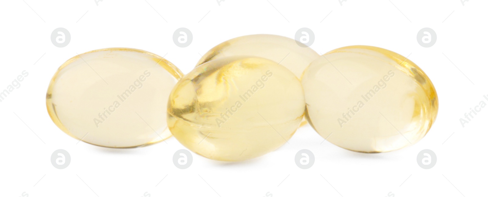 Photo of Many vitamin capsules isolated on white. Health supplements