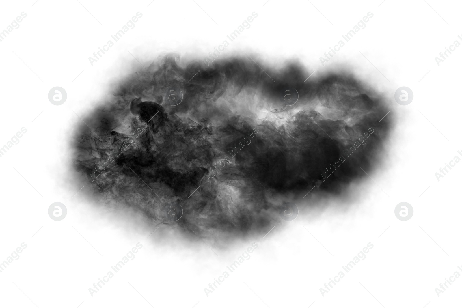 Image of Cloud of black smoke on white background