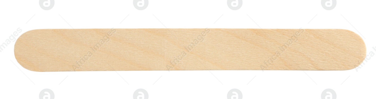 Photo of Disposable wooden spatula for depilatory wax isolated on white