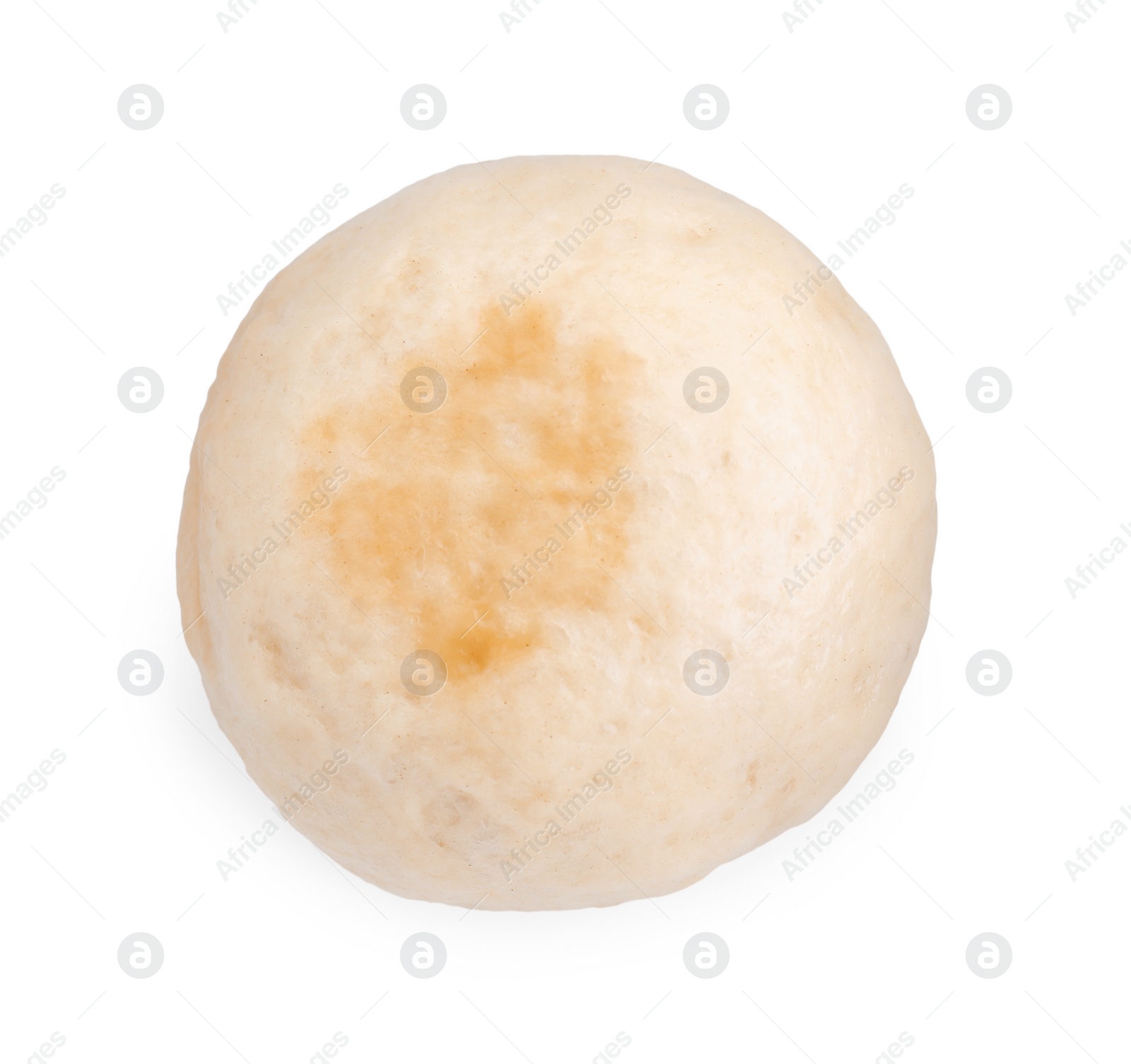 Photo of Delicious chinese steamed bun isolated on white, top view