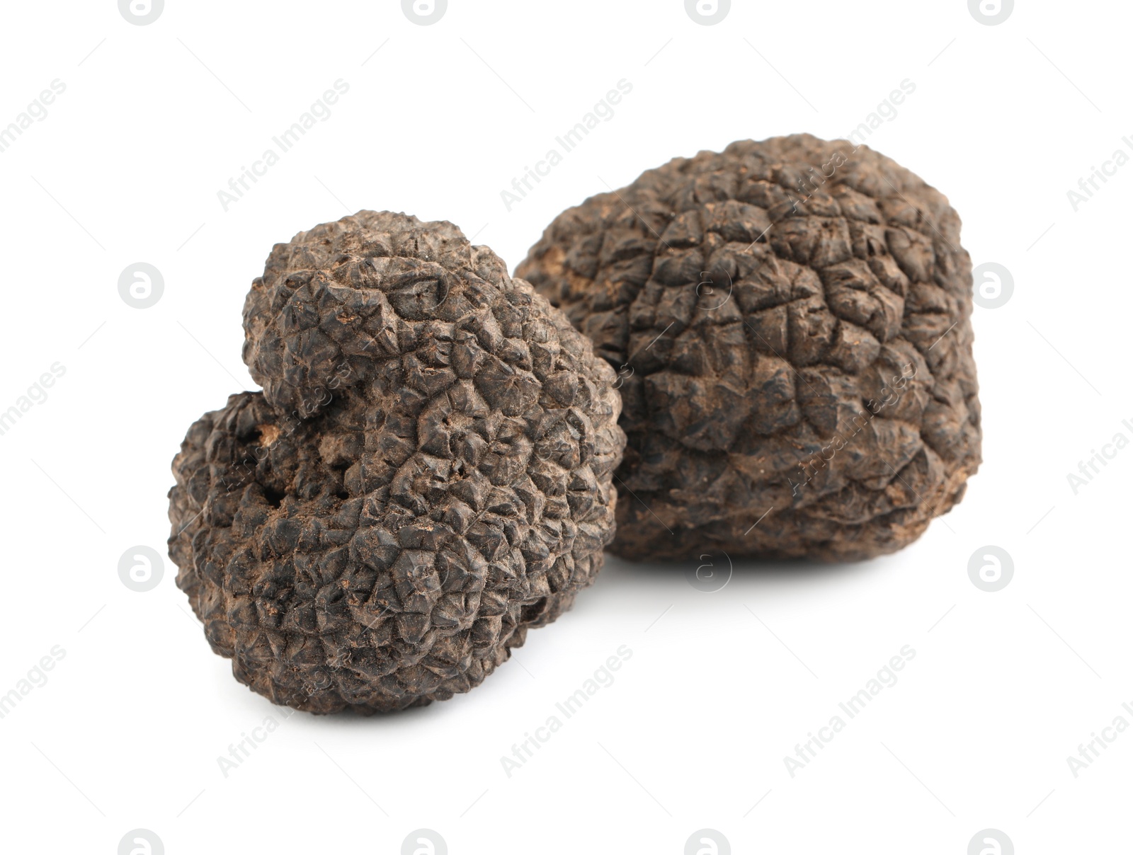 Photo of Fresh whole black truffles isolated on white