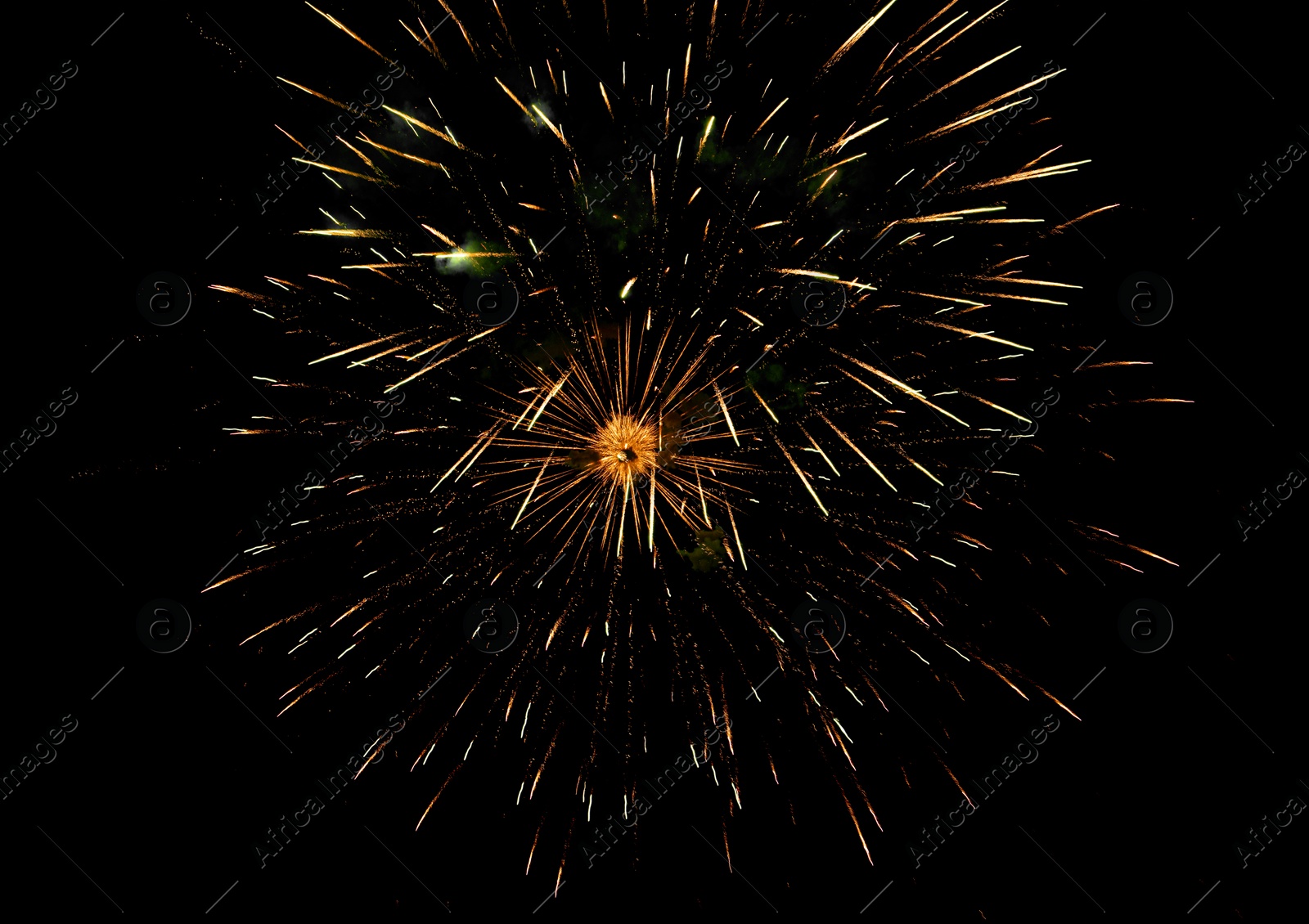 Image of Beautiful bright fireworks lighting up night sky