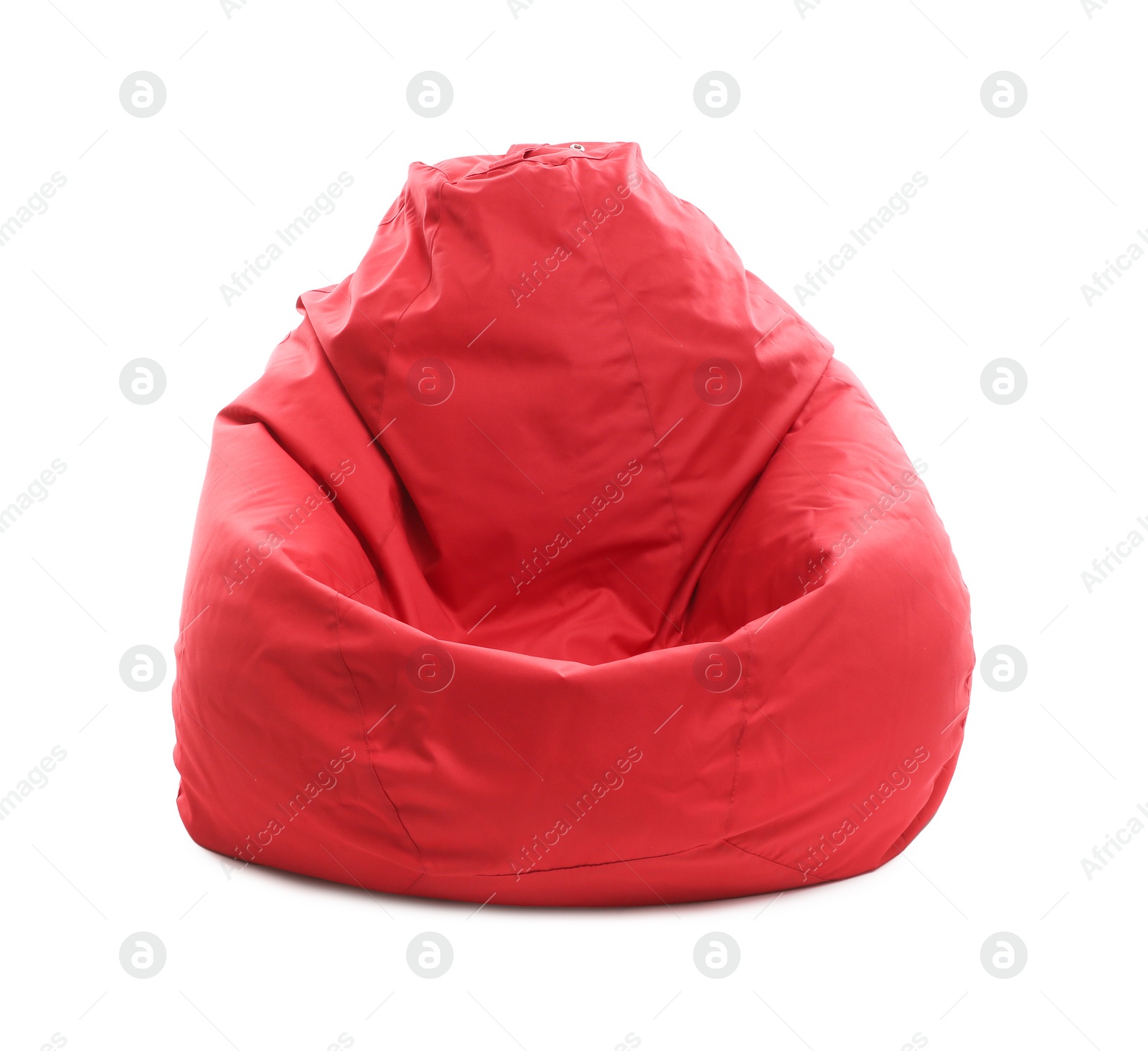 Photo of Red bean bag chair isolated on white