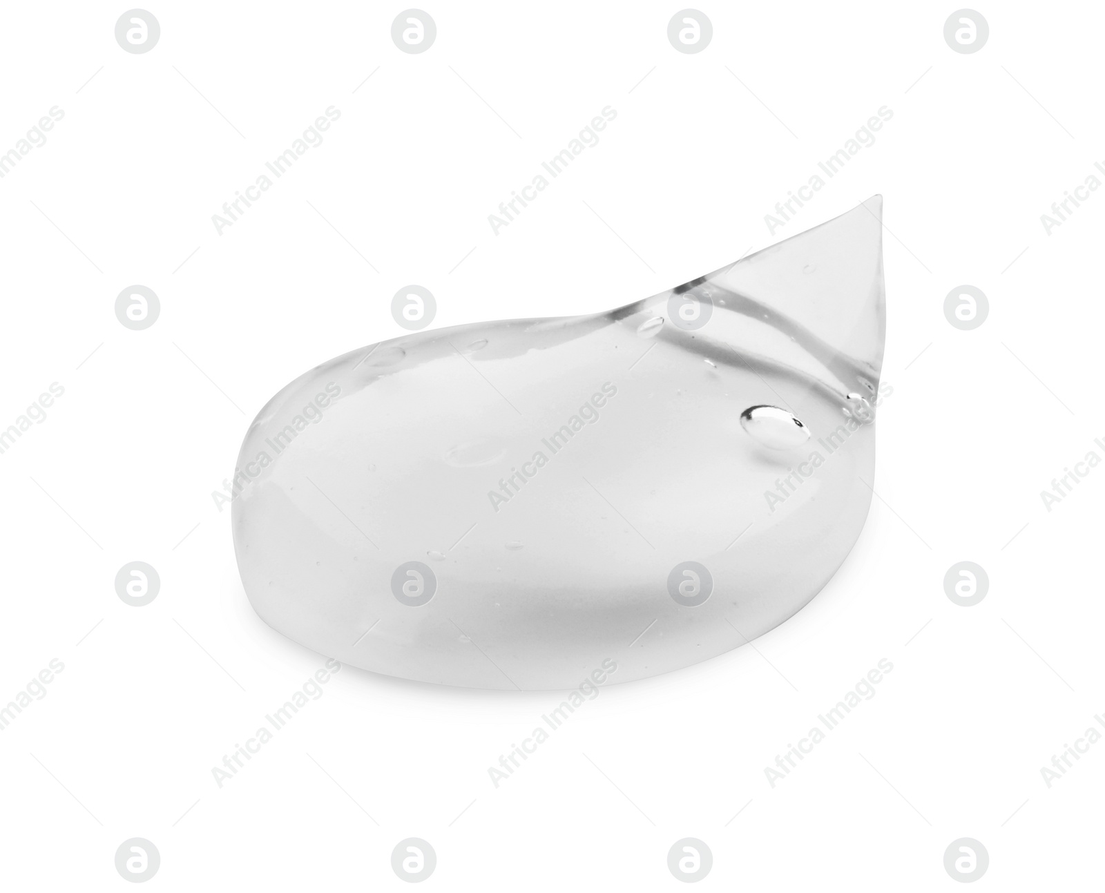 Photo of Sample of clear cosmetic gel isolated on white