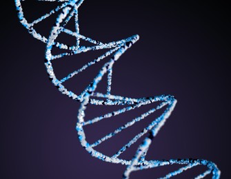 Structure of DNA on dark background. Illustration