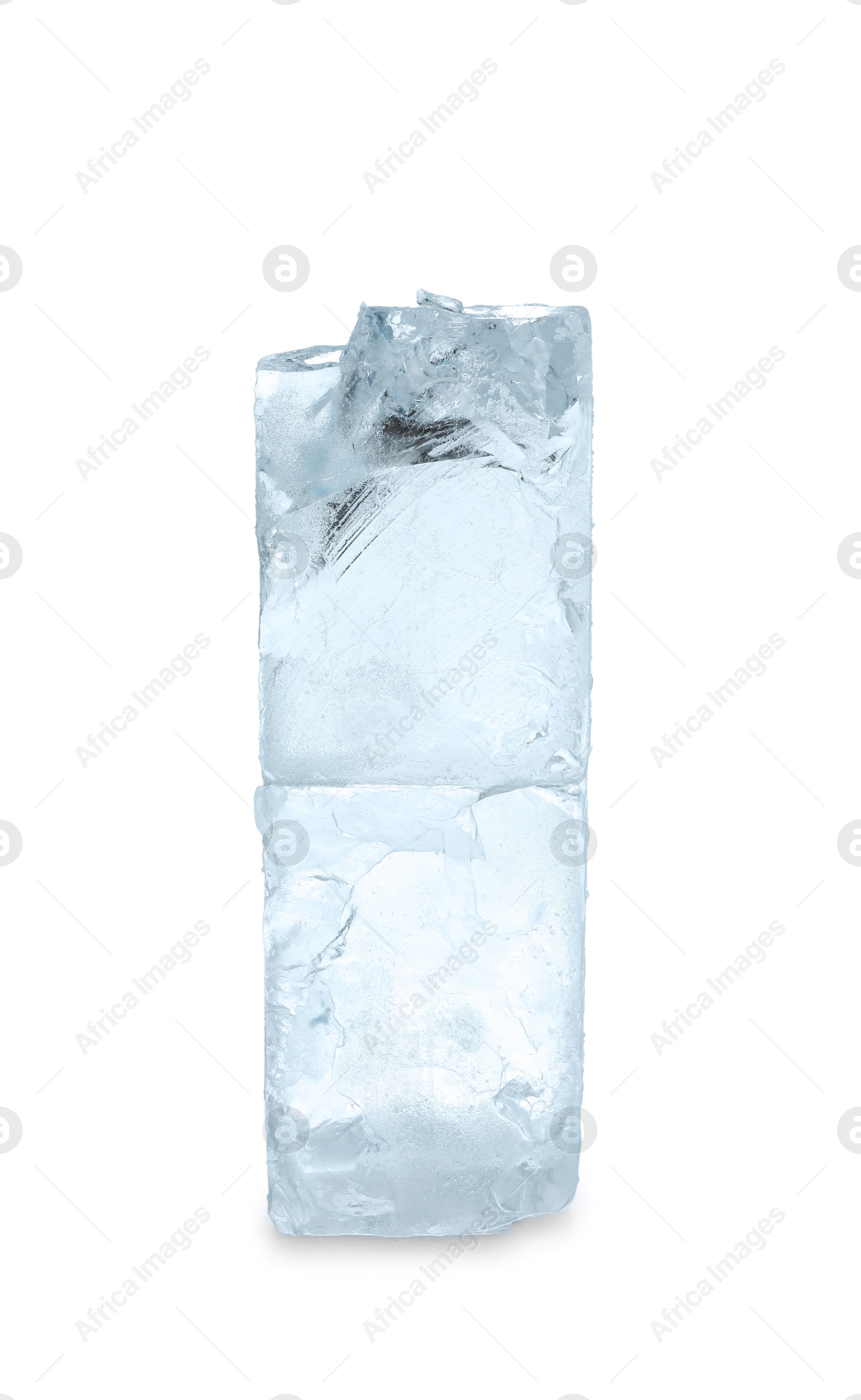 Photo of Two blocks of clear ice isolated on white