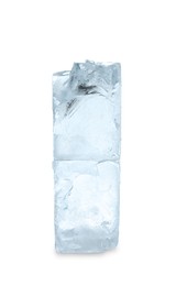 Two blocks of clear ice isolated on white