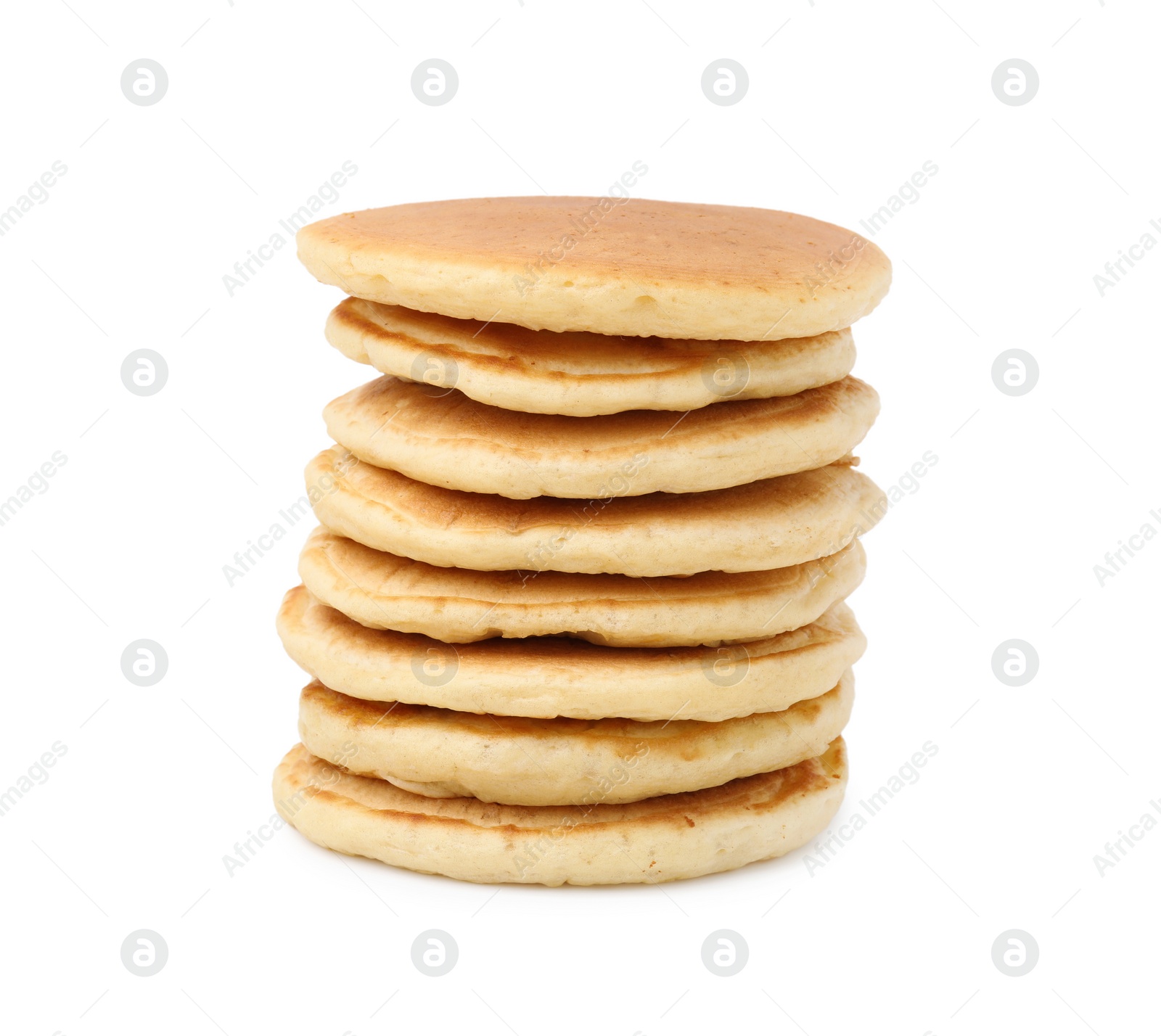 Photo of Stack of tasty pancakes isolated on white