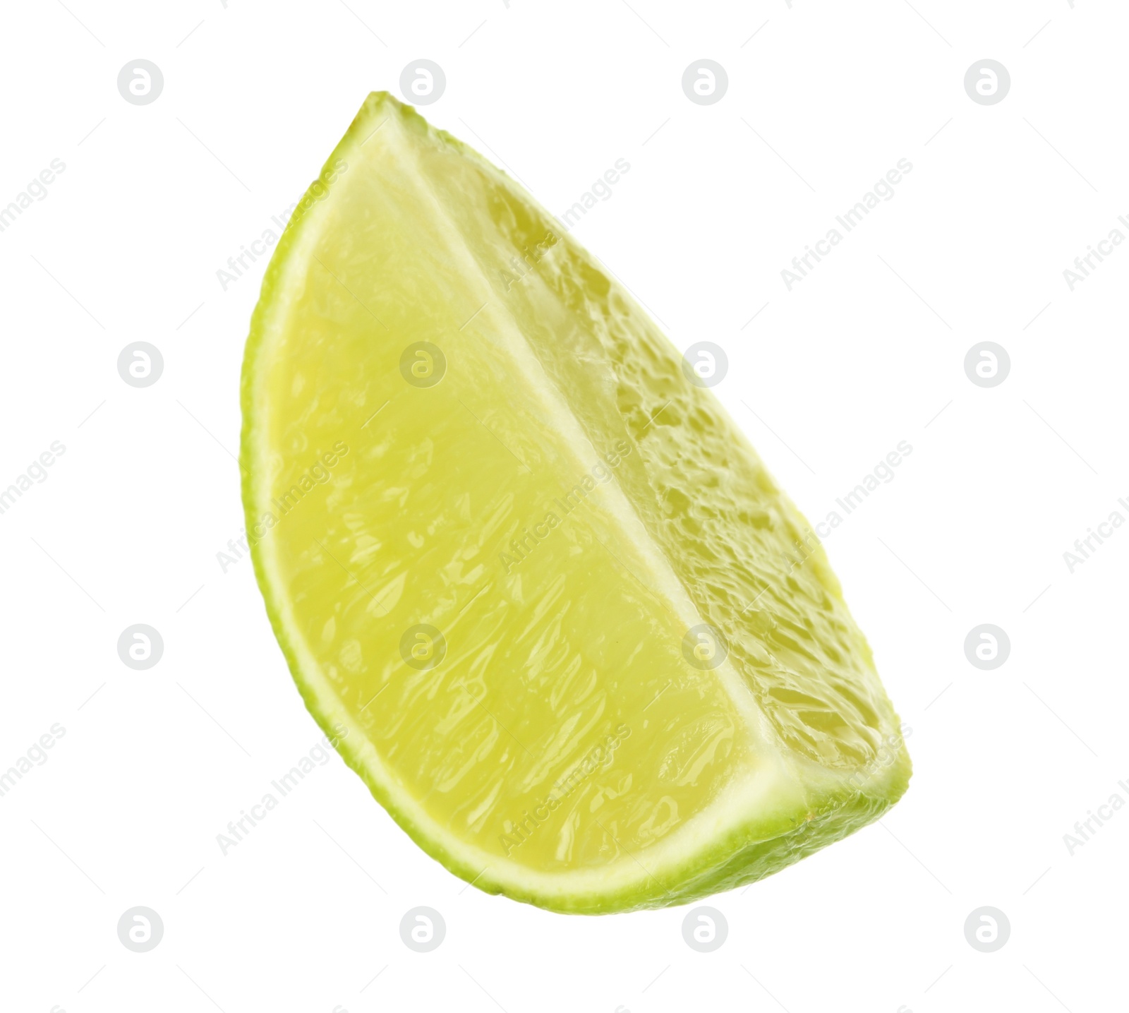 Photo of Slice of fresh lime on white background