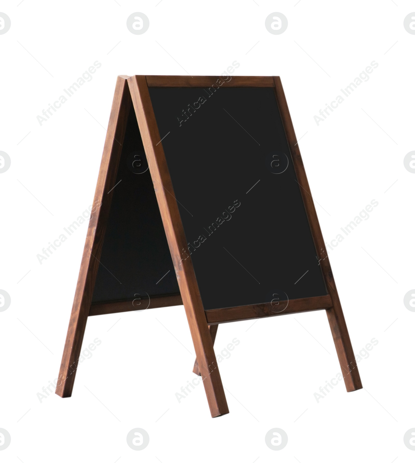 Image of Blank advertising A-board on white background. Mockup for design