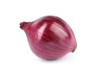 Fresh whole red onion on white background