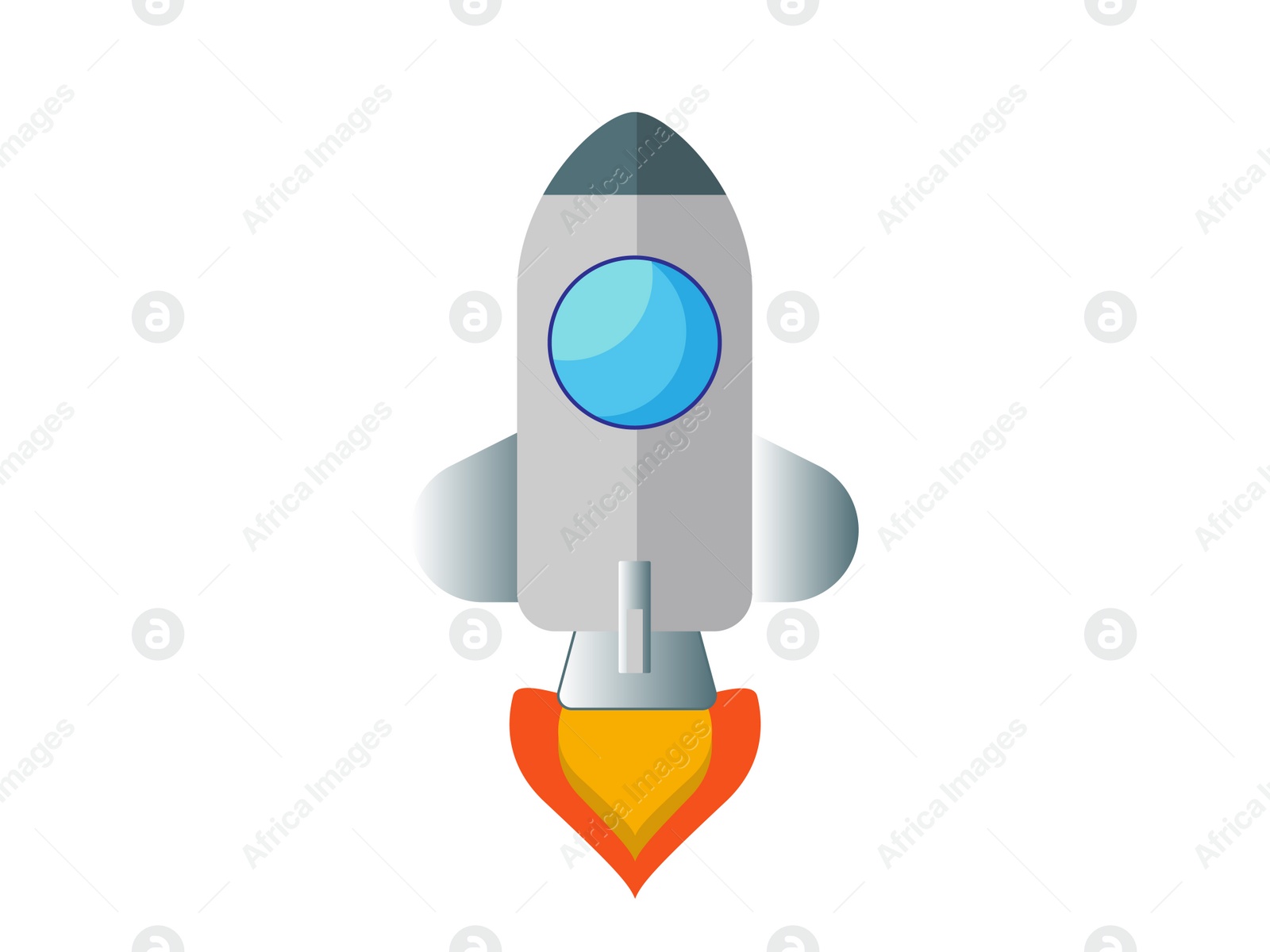 Illustration of Modern rocket model illustration on white background