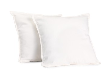 Photo of Two new soft pillows isolated on white