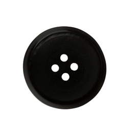 Photo of Black plastic sewing button isolated on white