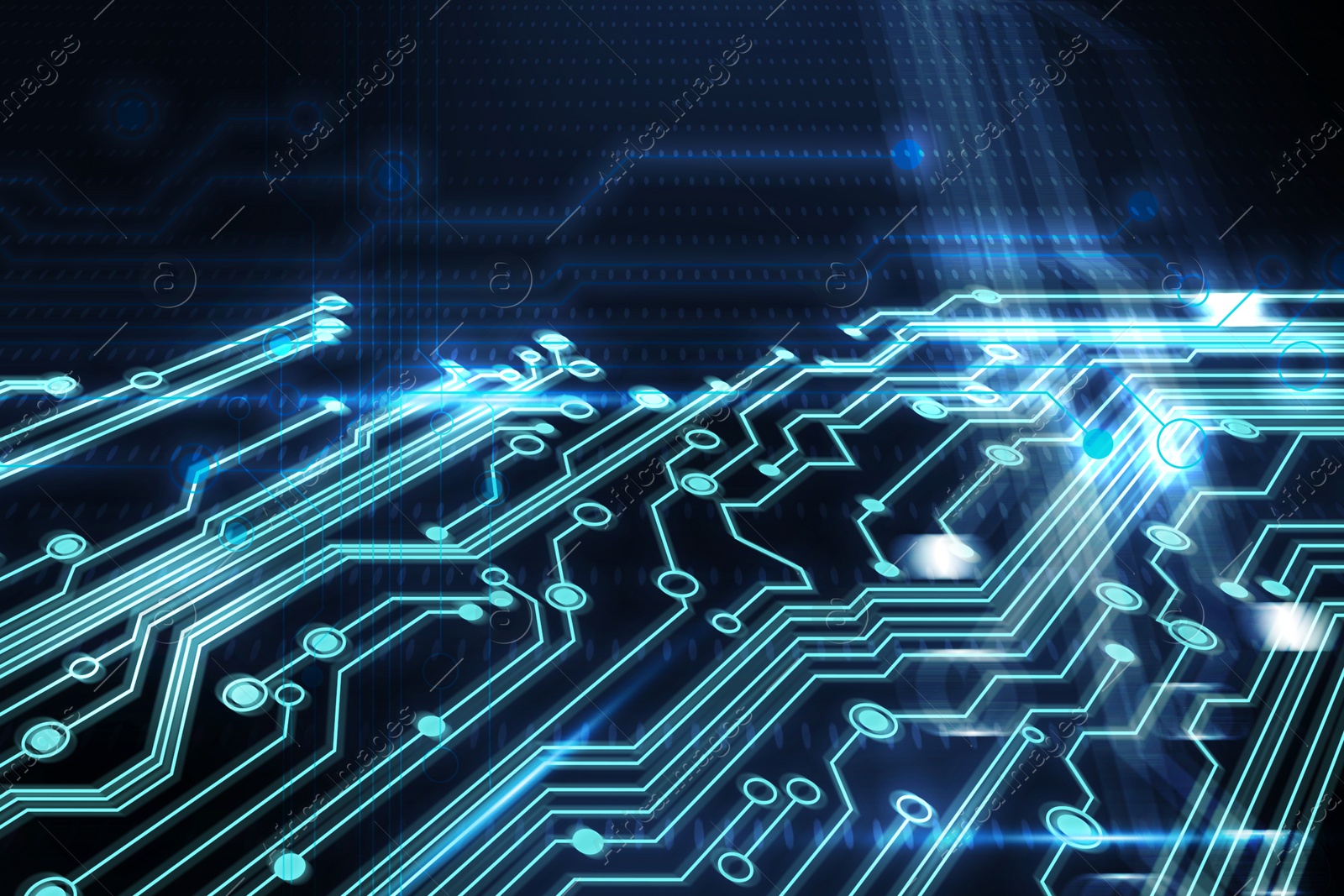 Illustration of Electronics and technology. Circuit board pattern illustration