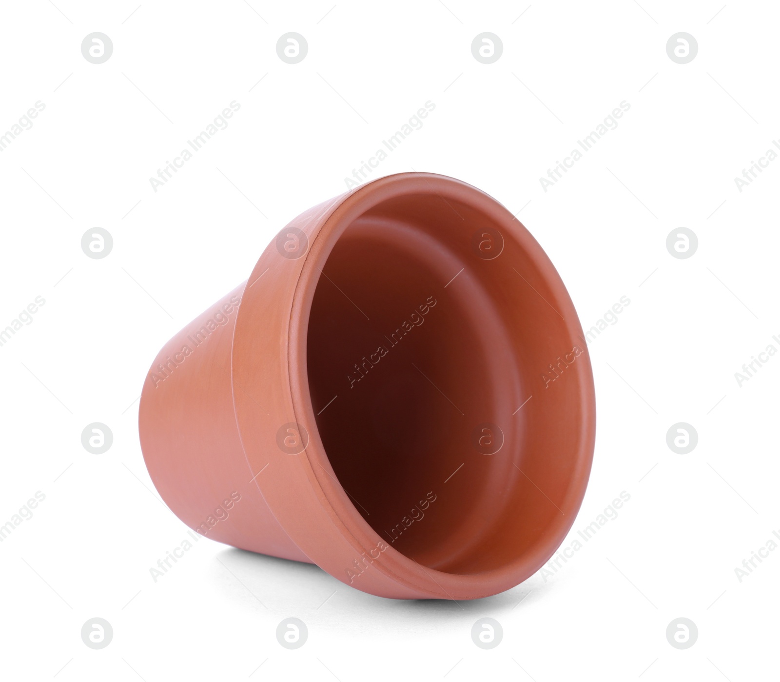 Photo of Stylish terracotta flower pot isolated on white