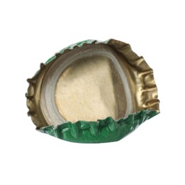 Photo of One beer bottle cap isolated on white