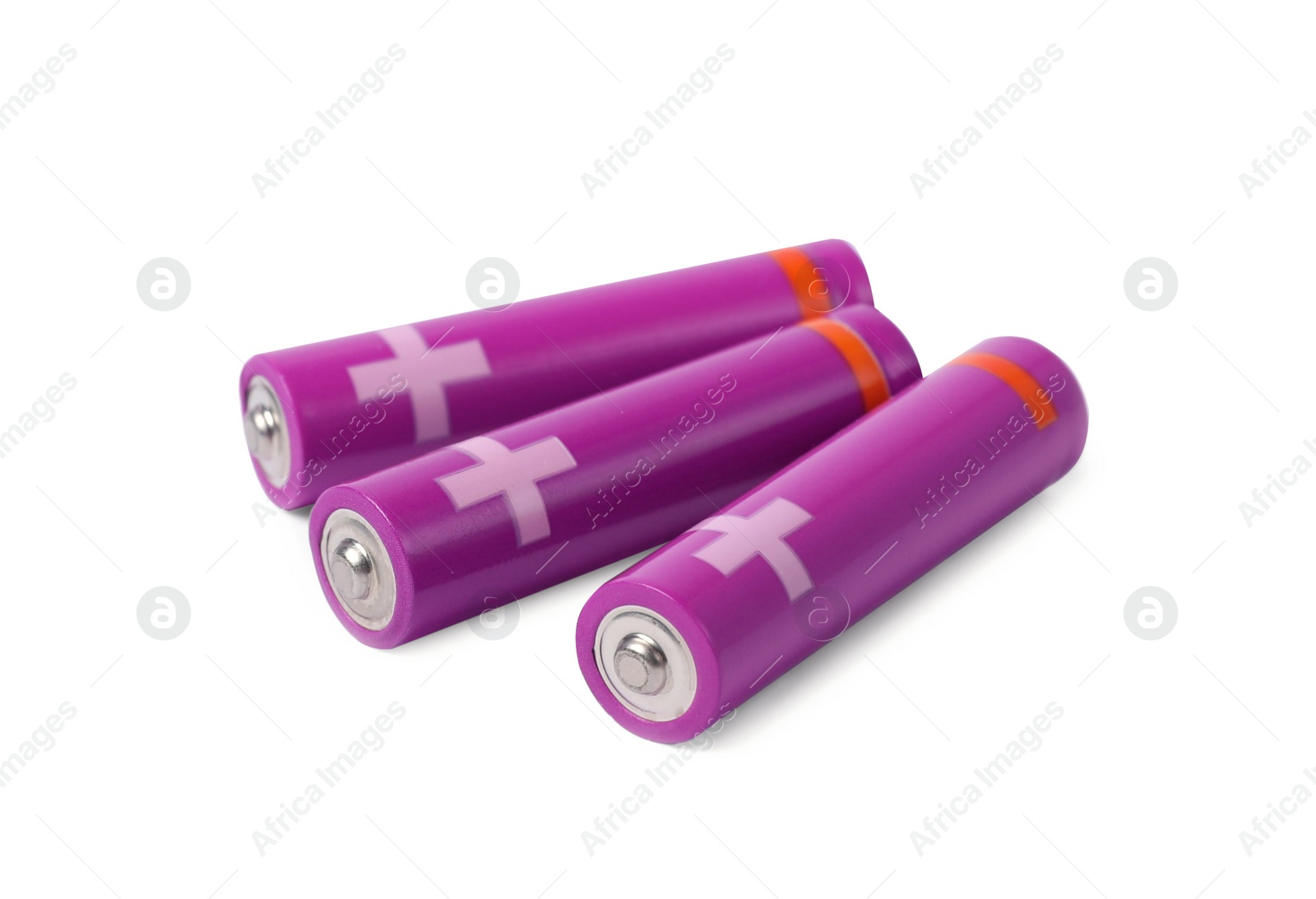 Photo of New AAA size batteries isolated on white