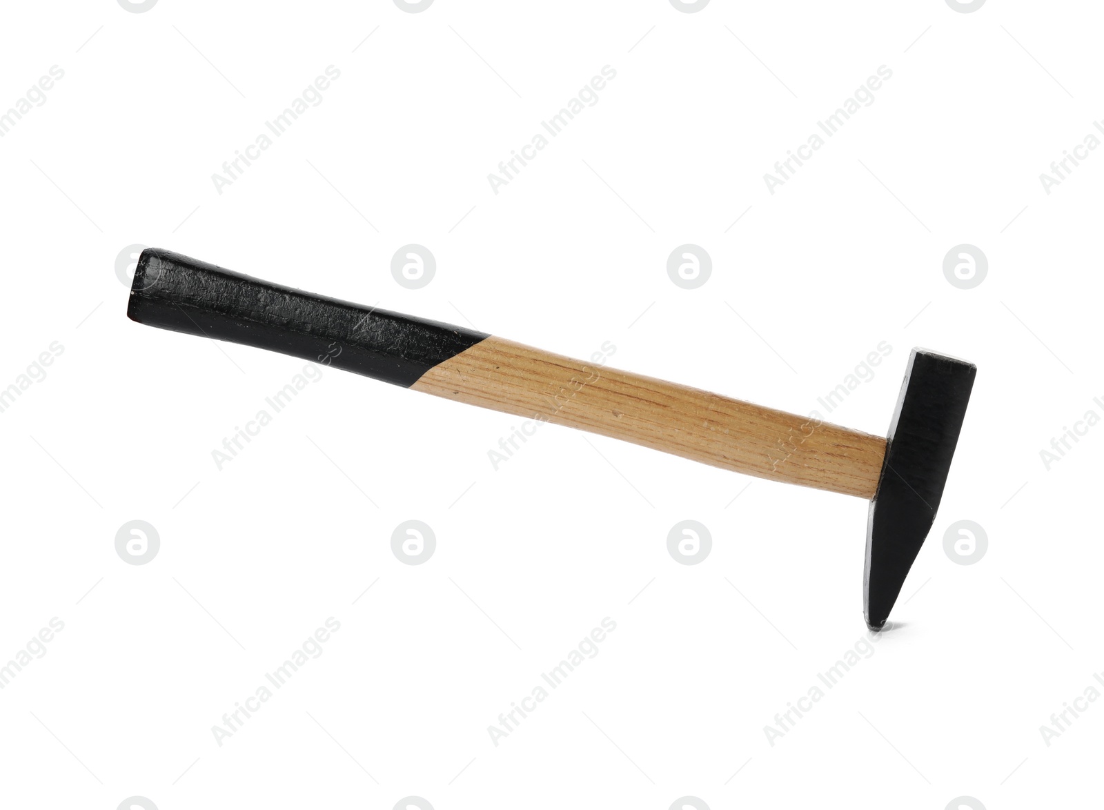 Photo of New hammer on white background. Professional construction tool