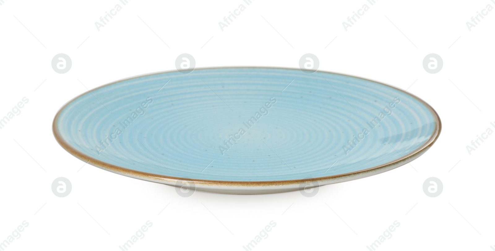 Photo of One beautiful ceramic plate isolated on white