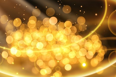 Beautiful abstract background with defocused golden lights