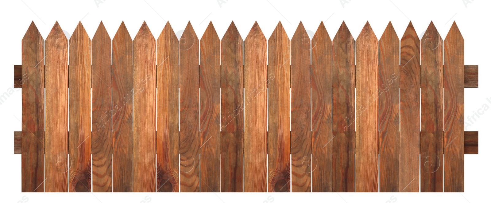 Image of Wooden fence isolated on white. Enclosing structure