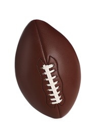 Leather American football ball on white background