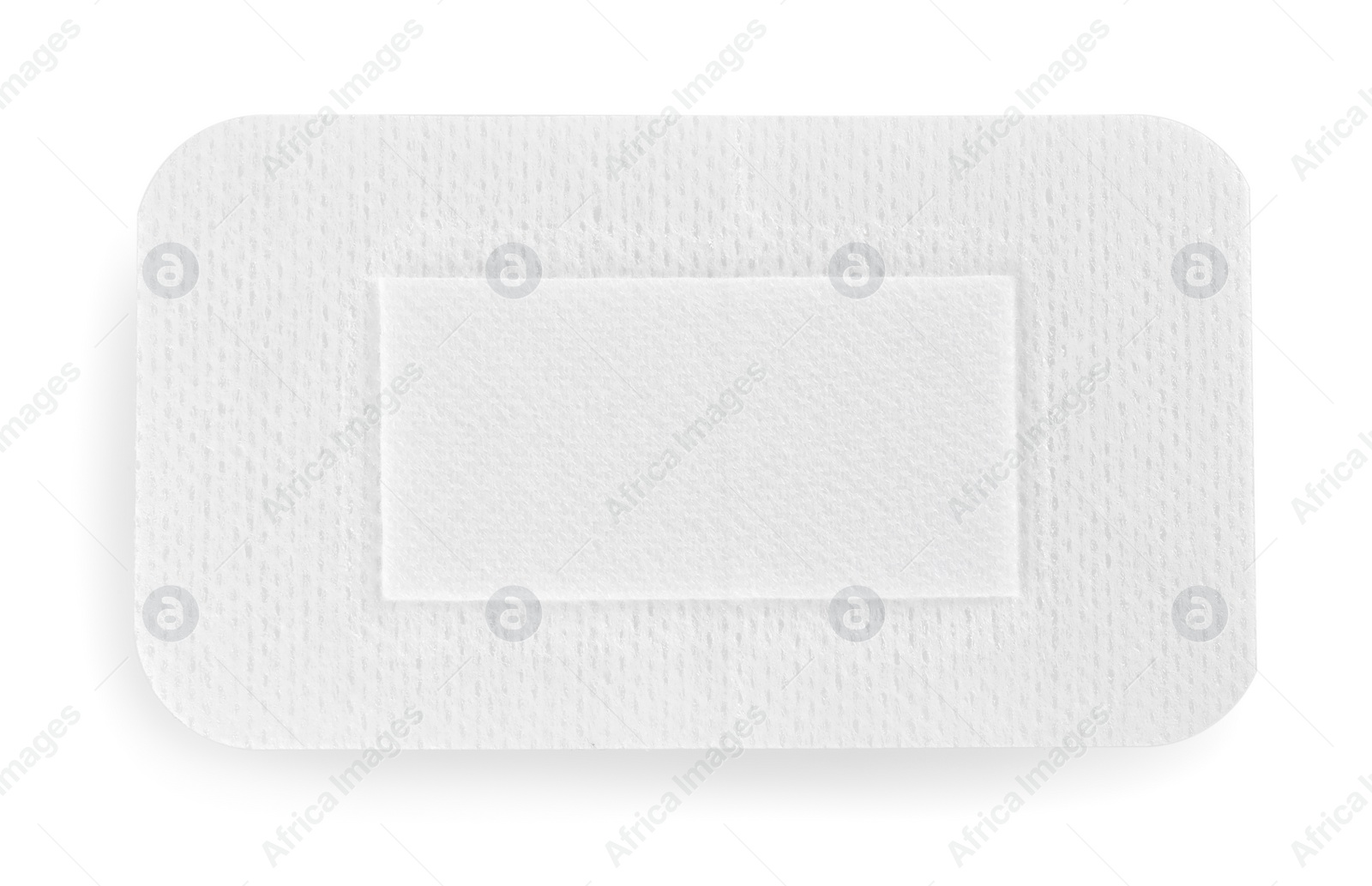 Photo of One medical adhesive bandage isolated on white, top view