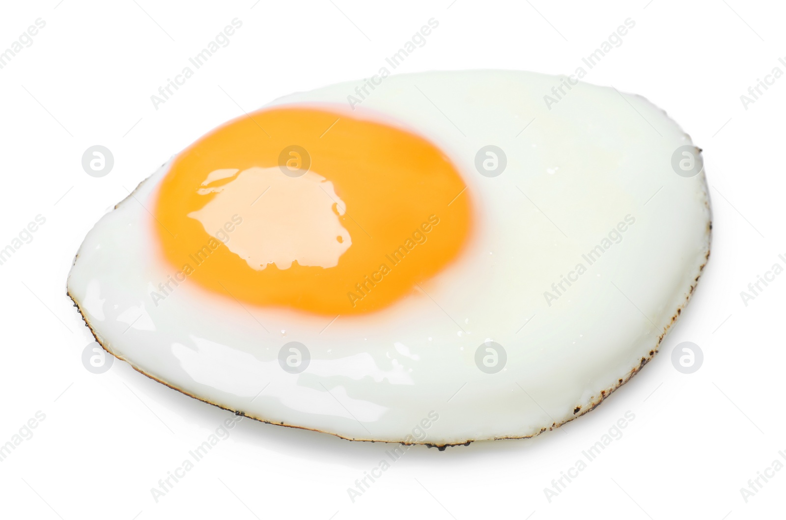 Photo of Delicious fried egg with yolk isolated on white