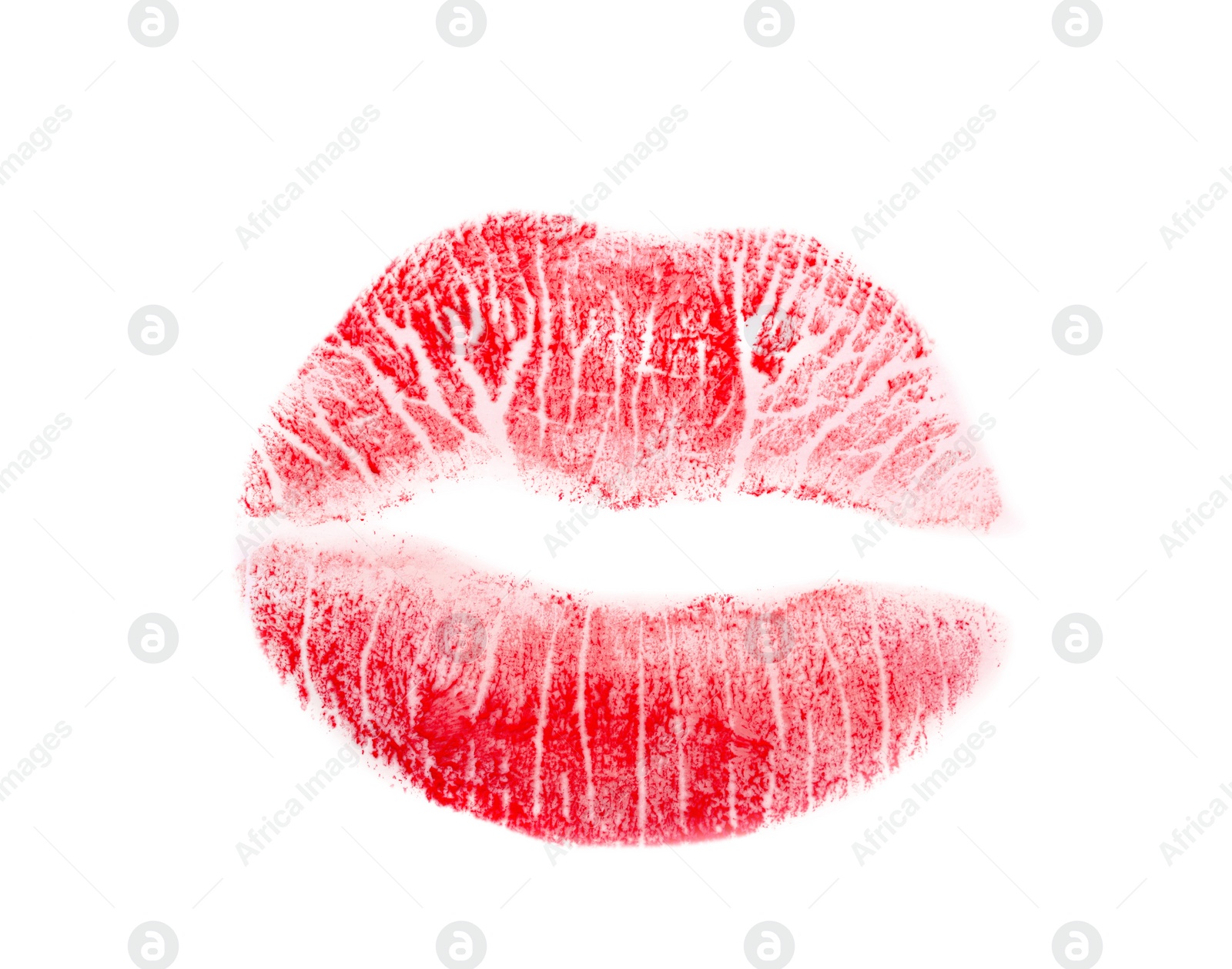 Photo of Lipstick kiss mark isolated on white, top view