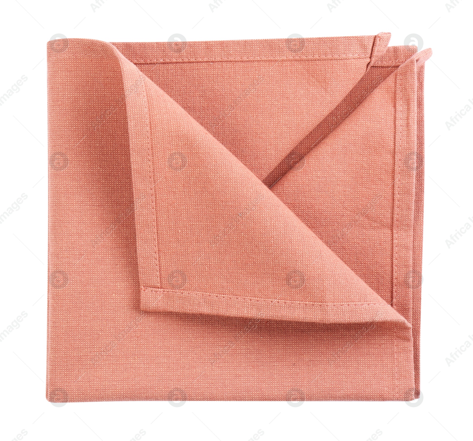 Photo of Stylish color fabric napkin isolated on white, top view