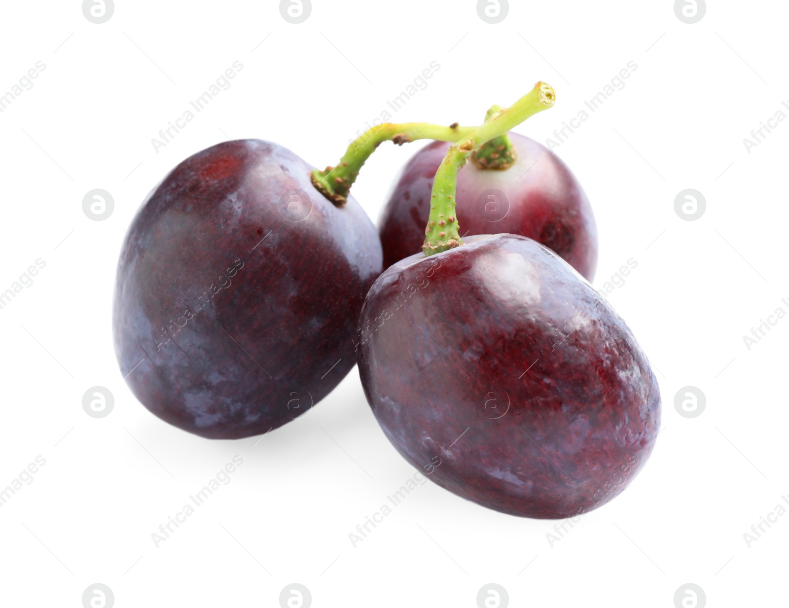 Photo of Fresh ripe juicy pink grapes isolated on white