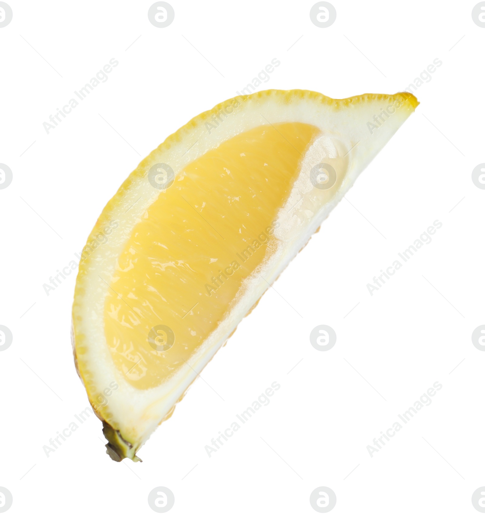 Photo of Piece of fresh lemon isolated on white
