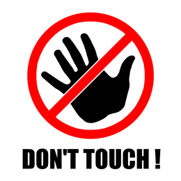 Don't Touch! Illustration of hand and prohibition sign as important measure during coronavirus outbreak