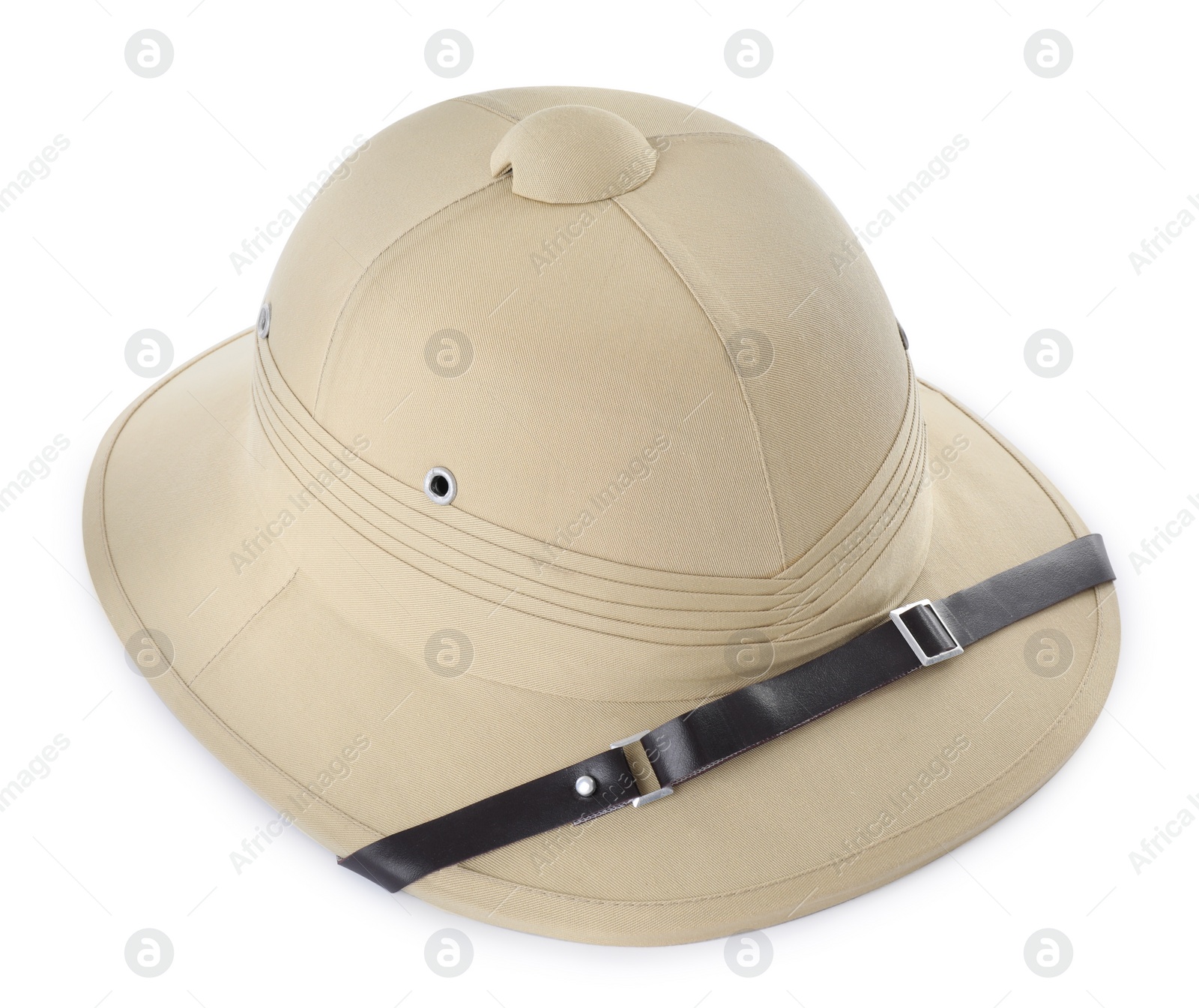 Photo of Stylish safari hat isolated on white. Trendy headdress