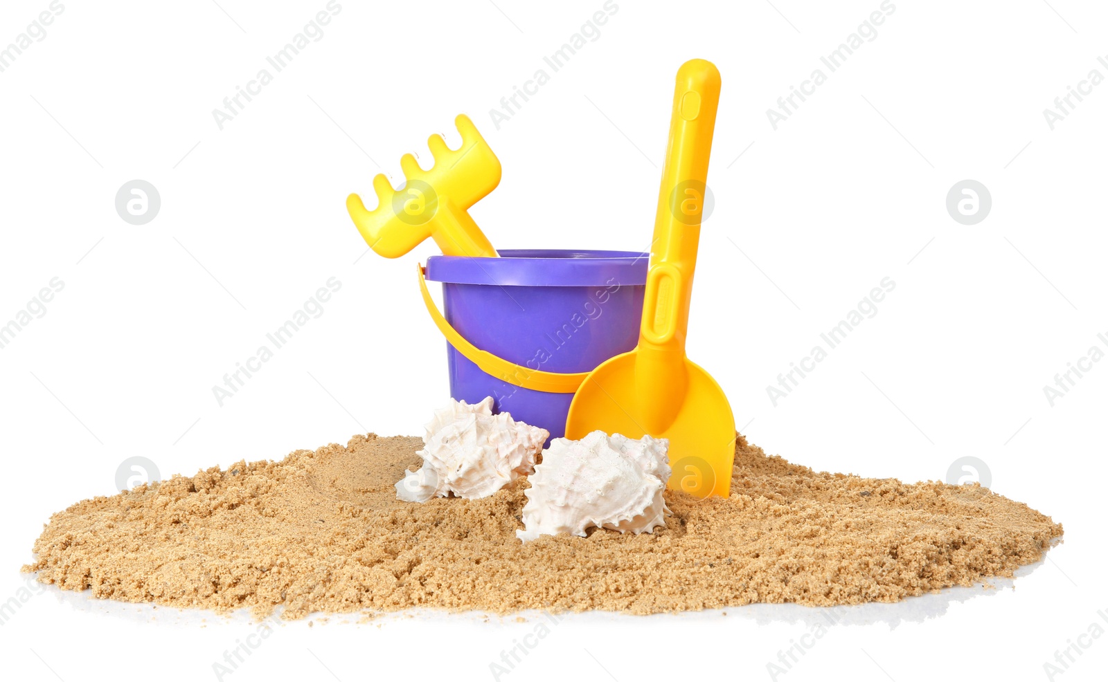 Photo of Composition with beach objects on white background