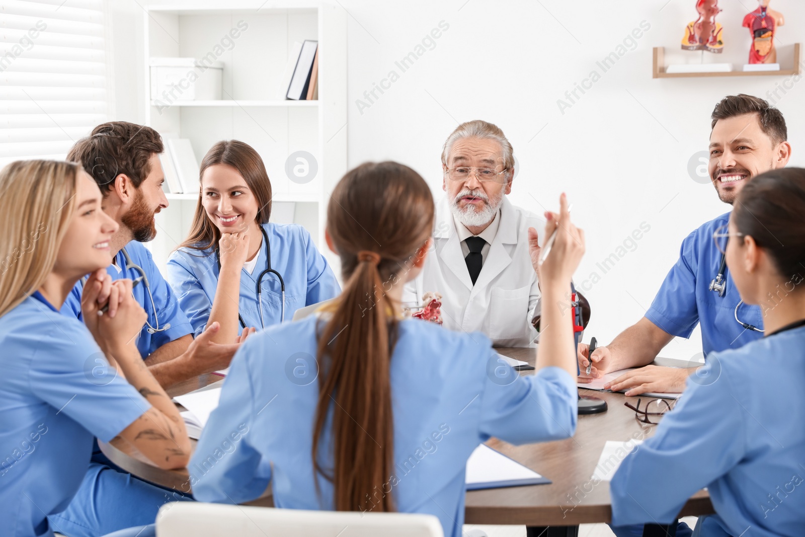 Photo of Doctor and interns on lecture in university