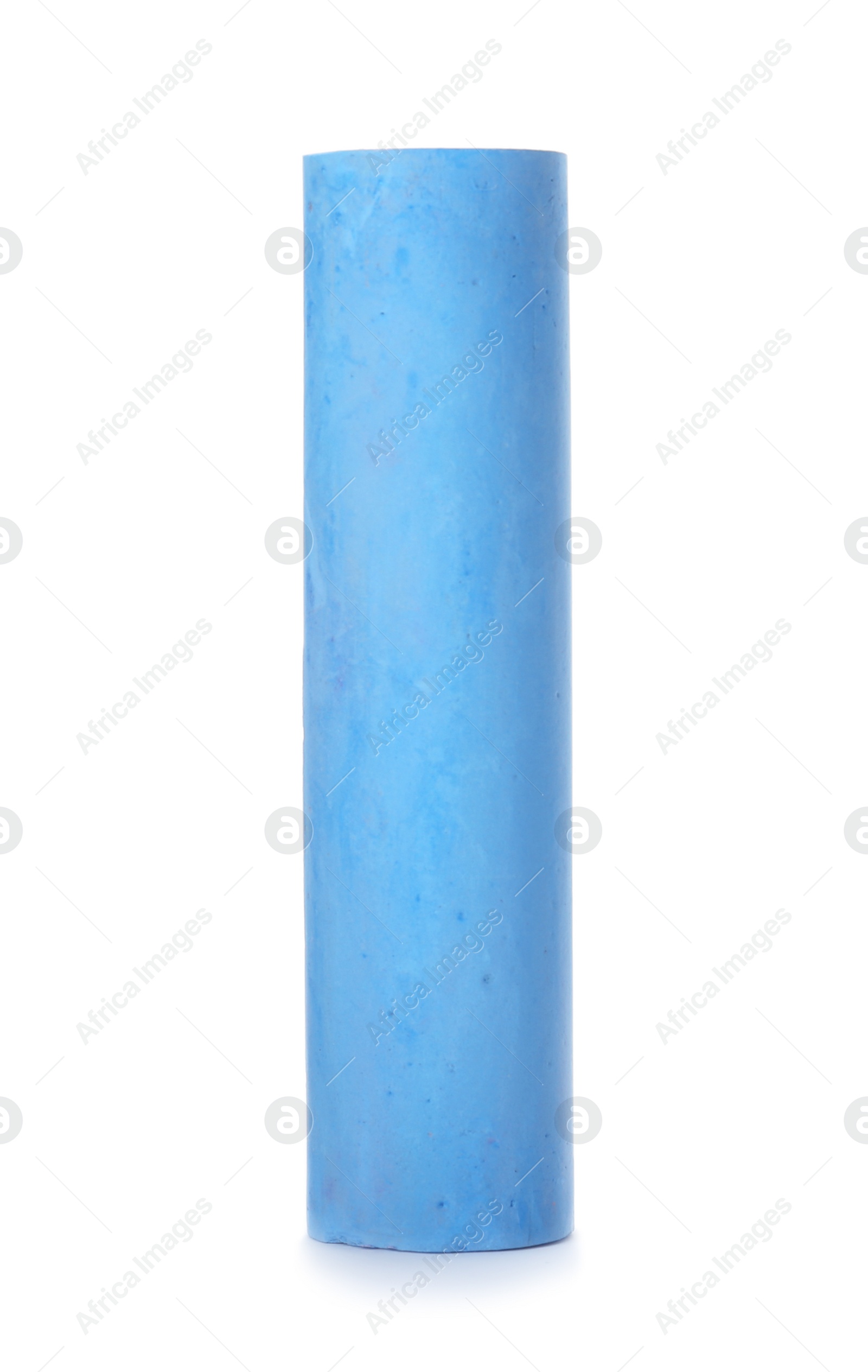 Photo of Piece of blue chalk on white background