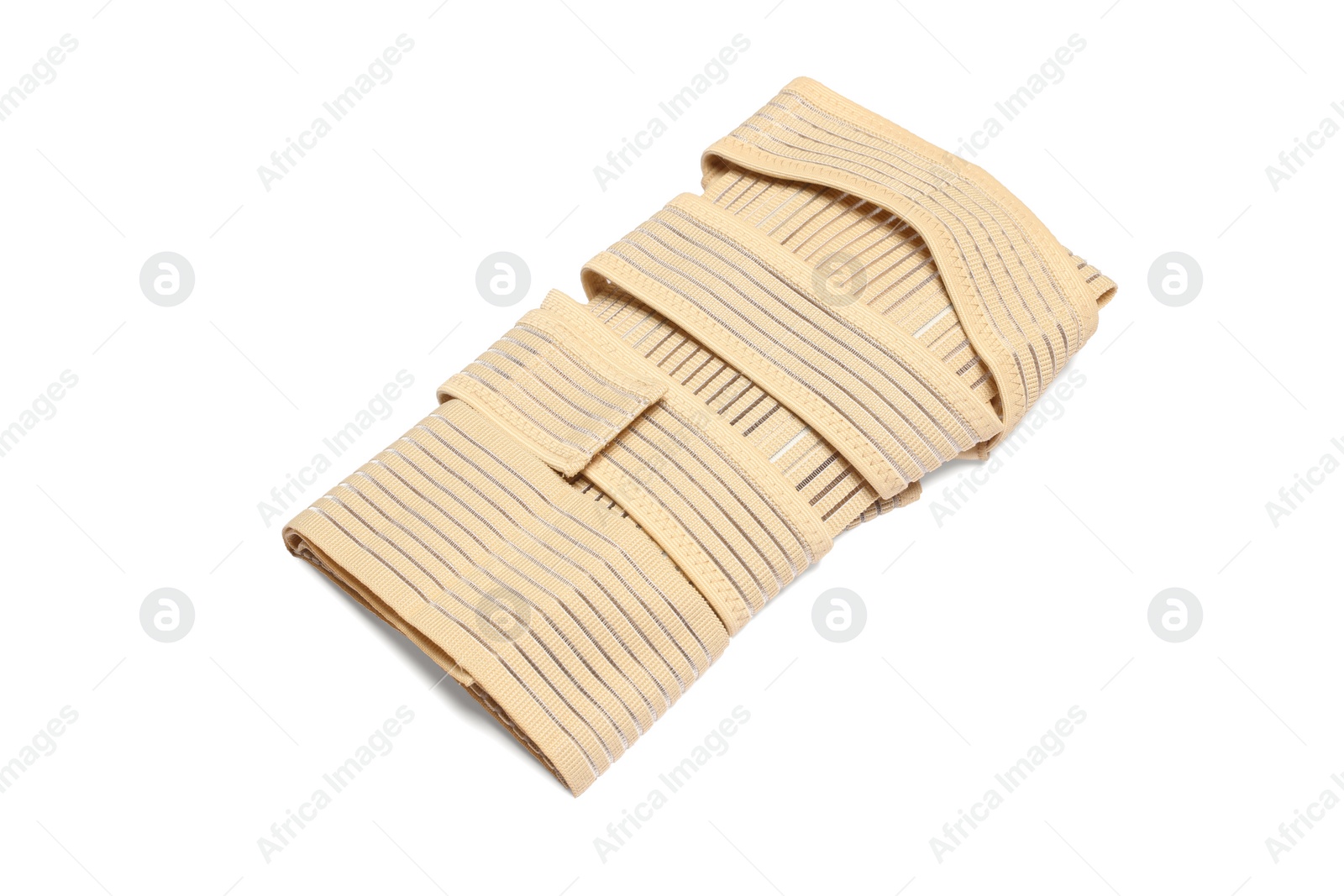 Photo of New beige posture corrector isolated on white