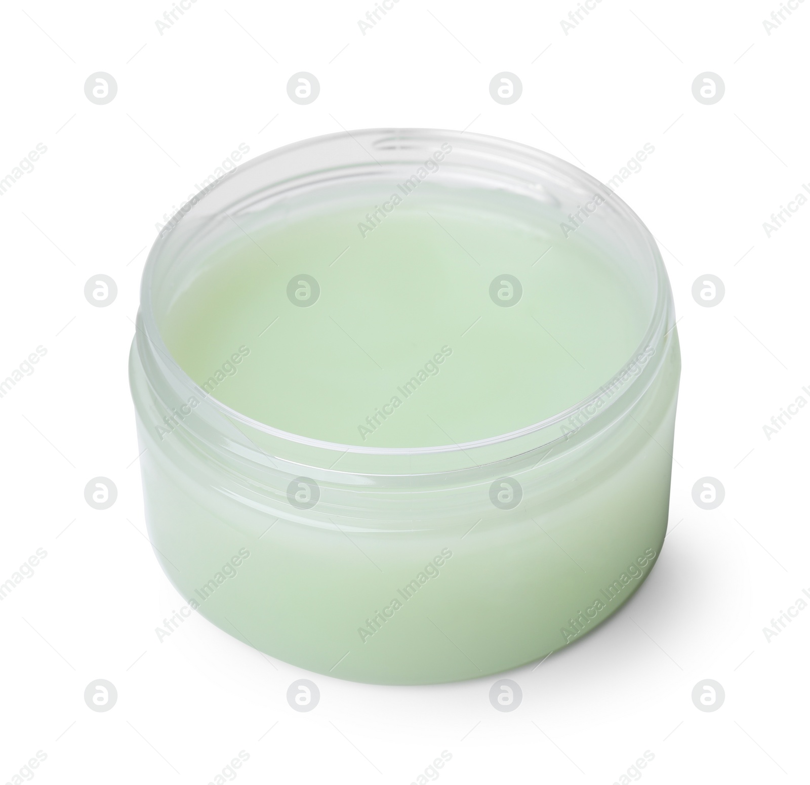 Photo of Jar of petroleum jelly on white background